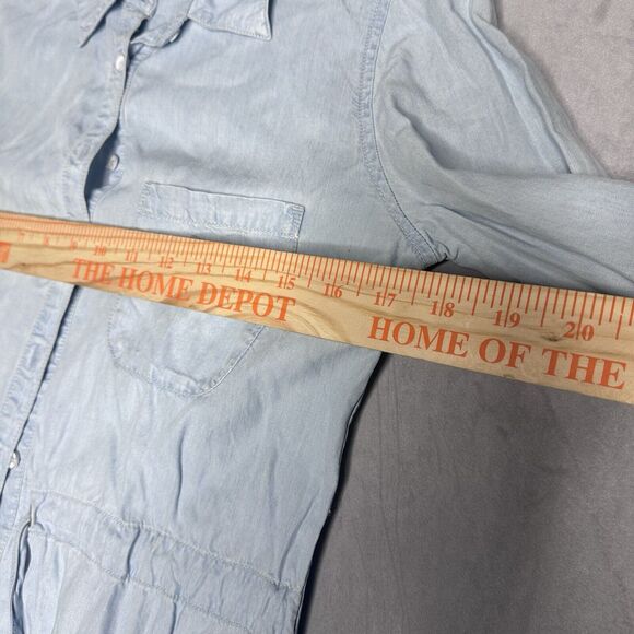 Athleta Dress Womens XXS Blue Drawstring Chambray Shirt Tunic Collared Boho‎ - Picture 5 of 12